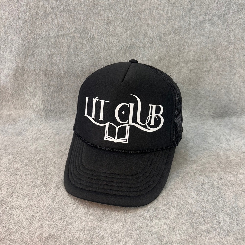 Lit Club Book Men Black Nissun Trucker Hat Snapback Mesh Rope Cap OSFM